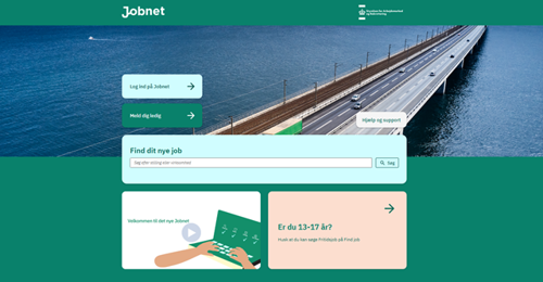 Foto: Forsiden af det nye Jobnet